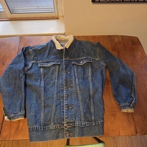 Vintage 90s denim jacket Corduroy collar mens medium womens large Lee Levi's